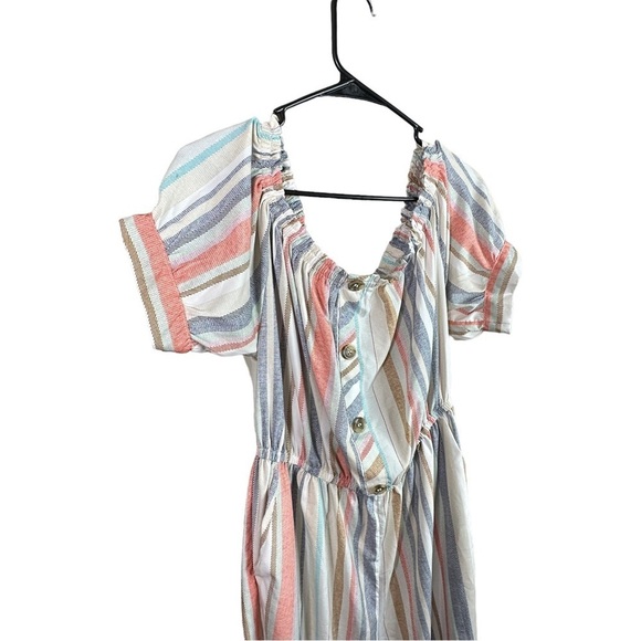 Plus Size Stripe Pull On Jump Suit 1X - Picture 3 of 5